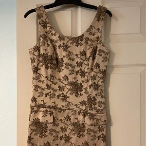 RARE Vintage BANU Paris champagne gold dress, sz 8